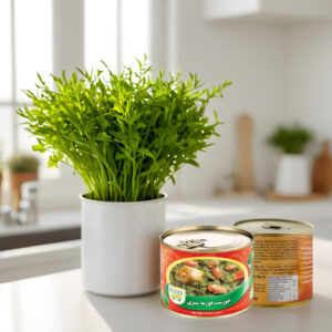 کنسرو قورمه سبزی بدون گوشت